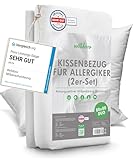 Welldora ǀ 2er-Set Milbenbezug Kissen 80x80 ǀ Allergiker Kissenbezug fachärztlich...