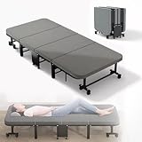 GHBXJX Campingbett klappbar, Klappbar Feldbett mit stabilem Stahlrahmen & 4 Laufrollen,...