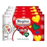 Regina mit Herzen Haushaltstücher 3-lagig | 32 Rollen-Packung (8 x 4...