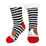 PUTUO Damen Stoppersocken dicke Haussocken mit Anti Rutsch Sohle, Damen ABS Socken...