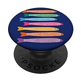 Sardellen, Retro-Fisch, horizontal, Regenbogenfarben PopSockets mit austauschbarem PopGrip