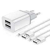 iPhone Ladekabel mit Netzteil, 2Pack iPhone Kabel Original Lightning Kabel 1M und 2 USB...