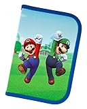 Super Mario gefülltes Schüleretui Federmäppchen inkl. Stiften, Radierer,...