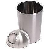 Jago® Push Mülleimer - mit Deckel, 50L, Edelstahl, Push Klappe poliert, Rutschfest,...