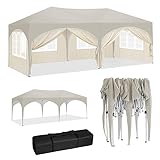 WOLTU Pavillon, Faltpavillon 3x6 m, mit 6 Seitenwänden, Partyzelt...