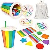 RDTOK Montessori Spielzeug ab 1 Jahr, Montessori Spielzeug Baby Farbe Form...