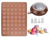 Macarons Backmatte aus Silikon 48 Mulden Antihaftbeschichtet Macaron Silikonmatte...