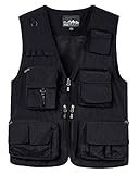 KTWOLEN Herren Outdoor Weste mit Mehreren Taschen Leicht Anglerweste Jagdfischen...