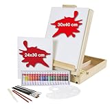 PAINTERSISTERS® KÜNSTLERKOFFER 45x33x13 + MALSET „Riva“ 35-teilig mit...