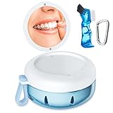 SEANCHEER Prothesendose Set Zahnprothesen Behälter mit Prothesenbürste,Gebissdose mit...