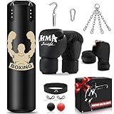 YORWHIN Boxsack Hängend für Erwachsene, 120cm Schwerer Boxsack, Boxtraining Ausrüstung...
