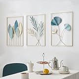 FJSPERM Gold Wanddeko Metall Moderne Wandornament Heimdekoration, 3er Set Metall...