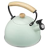 Navaris Teekessel zum Wasser Aufkochen - 2,3l Wasserkessel Flötenkessel Wasserkocher aus...