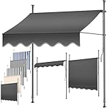 KESSER® Klemmmarkise mit Handkurbel Balkon | Balkonmarkise ohne Bohren | Markise...