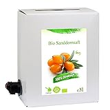 GutFood - 3 Liter Bio Sanddornsaft - Bio Sanddorn Saft in praktischer Bag in Box...