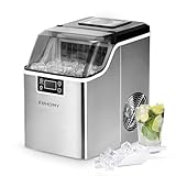 EUHOMY Eiswürfelmaschine Edelstahl, 24 Eiswürfel in 13 Minuten, 24kg/24H...