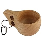 Kuksa Holztasse, Gummi Holz Doppelloch-Becher KUKSA Kaffeetasse Wasser Tasse...