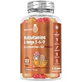 Multivitamin Gummibärchen für Kinder - Mit Omega 3 6 9, Vitamin C- 120 Multivitamin...