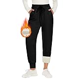 CAMPSNAIL Warme Jogginghose Damen Gefütterte mit 2 Taschen Kordelzug Winter...
