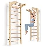 RokePro Multifunktionale Schwedenleiter, Wandmontage, Holz-Gymnastikstange,...