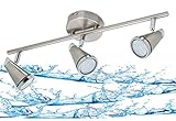 Trango - 3-flammig IP44 LED Badleuchte - In matt-nickel - Dreh und schwenkbar -...