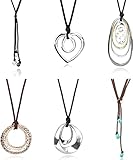 LOLIAS 6 Stück Lange Anhänger Halsketten Für Frauen Modeschmuck Einfache Lange...