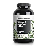 Vitamin C - 360 Kapseln - Hochdosiert mit 1000mg + 15mg Zink - Pflanzlich fermentiert &...