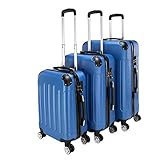 LEADZM Kofferset 3 Teilig Hartschale Reisekoffer mit 4 Rollen und TSA Zahlenschloss,...