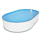 Ovalpool Stahlwandpool weiß Folie blau Poolset oval 320 x 525 x 135 cm als Standard...