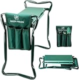 Green Haven Garten-Kniesitz mit Griffen und Werkzeugtasche, strapazierfähiger, Faltbarer...