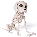 JOYIN Halloween Hund Skelett Ganzkörper Posable Gelenke Skelett Welpe, Sitzendes Hunde...