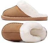 Donpapa Hausschuhe Damen Herren Winter Warme Plüsch with Memory Foam Faux Lammfell...