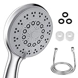 Rovtop Duschkopf Handbrause Chrome Duschbrause (mit Antikalk-Funktion) 5 Strahlarten und...