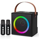 Nsyee Karaoke-Maschine für Erwachsene und Kinder, mit LED-Licht, tragbarer...