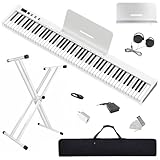 【Keyboard Piano Set mit Ständer】Longeye 88 Tasten E-Piano, Semi-Gewichtet,...