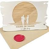 Woodland Mail Holz Grußkarte Hand in Hand ein Leben lang Hochzeitskarte Karte...