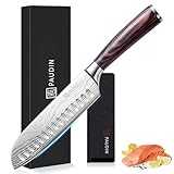 PAUDIN Santokumesser, Klingenlänge17 cm Kochmesser aus deutschem Messerstahl, Sushi...