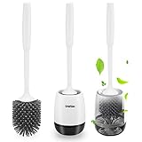 Braoses WC Bürste mit Halter Silikon Toilettenbürste Set Langer Stiel klobürste und...