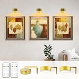 Batterie Bild Licht 3Pack Gold, Drahtlose Malerei Licht mit Fernbedienung, 3...