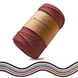 FOSER Premium Makramee Garn 3mm×200m, Baumwollgarn Baumwollkordel, für DIY Deko Handwerk...