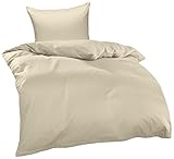 Bettwaesche-mit-Stil Mako Interlock Jersey Bettwäsche Garnitur Uni/enfarbig 100%...