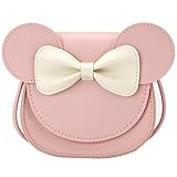 QiMing Little Mouse Ear Bow Crossbody Purse,PU-Schultertasche für Kinder Mädchen...