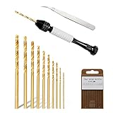 Litorange 9cm Handbohrer mit 10 HSS Kobalthaltige Spiralbohre(0.8-3.0mm) Mini...