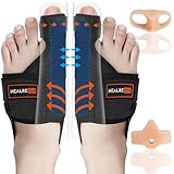 Healrecux 2x Hallux Valgus Korrektur Schiene Mit 2x Zehenspreizer zur Zehenbegradigung...