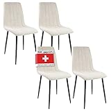 ALBATROS Esszimmerstühle 4er Set Garda, Beige - Modern und Stilvoll, bequemer...
