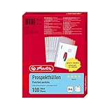 Herlitz 10840320 Prospekthülle A4 genarbt, Premium 100er Packung,dokumentenecht