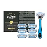 by Amazon Body & Intimate Körper-Rasierer Herren, 5-fach Klinge, Rasierer + 6...
