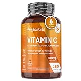 Vitamin C 1000mg - Für Immunsystem & Energie - 180 vegane Tabletten für 6 Monate - Vit C...
