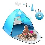 Strandmuschel Pop Up Strandzelt, Automatisches Tragbarer Wurfzelt Sonnenschutz Pop Up Zelt...