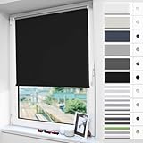 Magiea Verdunklungsrollo ohne & mit Bohren Klemmfix, Schwarz B45 x H120 cm...
